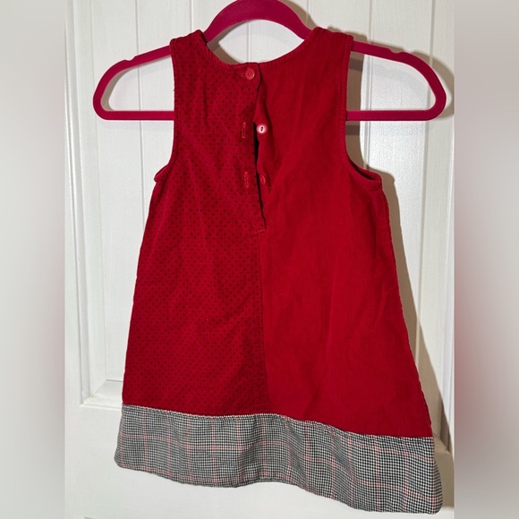 5/$25 Samara Scottie Dog Red Corduroy Girls Dress - Picture 5 of 5